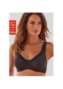 Minimizer-BH Nuance, Damen, Gr. 100, Cup C, schwarz-wei&szlig; (wei&szlig;, schwarz), Obermaterial: 80% Baumwolle, 10% Elasthan, 10% Polyamid, BHs Minimizer-BH, B&uuml;gel, Baumwollqualit&auml;t, Packung