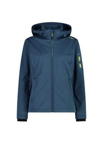 Softshelljacke CMP Jacket Zip Hood Melange Softshell Damen (Gr 38 |blau |wasserdicht)