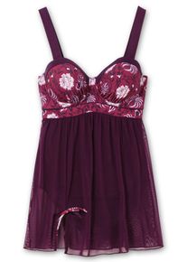sheego by Joe Browns Große Größen Badekleid mit Mesh-Rock und Shaping-Effekt Gr. 58D rot geblümt von sheego für Damen