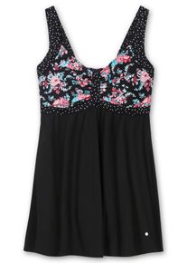 Große Größen Badekleid im Mustermix mit integrierter Hose Gr. 58B schwarz geblümt von sheego für Damen