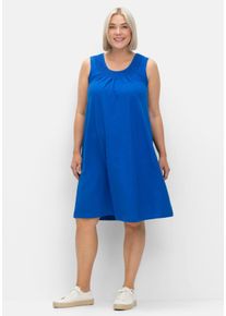 Große Größen Shirtkleid mit Smok-Einsatz, in A-Linie Gr. 58 blau von sheego für Damen