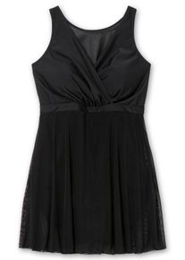 Große Größen Badekleid mit transparentem Mesh-Rock Gr. 58D schwarz von sheego für Damen