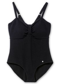 Große Größen Badeanzug in Struktur-Optik, stark formend Gr. 40C schwarz von sheego für Damen