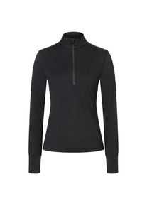 Langarm Unterhemde super.natural Tundra 175 Quarter Zip Damen (Gr XXL |schwarz)