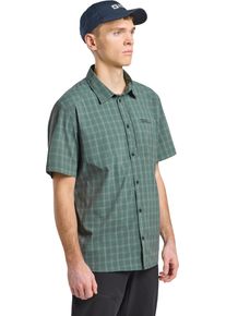 Jack Wolfskin Herren Funktionshemd "NORBO S/S SHIRT M"hedgegrün, checks, Gr. XL, Oberstoff: 95% POLYAMID, 5% ELASTHAN; Futter 1: 100% POLYESTER,
