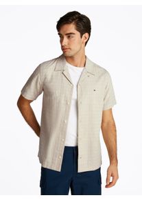 Tommy Hilfiger Herren Kurzarmhemd "COTTON LINEN DOBBY SS RF SHIRT"ivory silk, casual, Gr. XXXL, Web, Obermaterial: 86% Baumwolle, 14% Leinen, Hemden