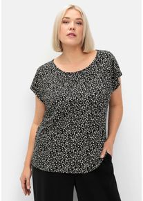 Große Größen Shirt mit floralem Minimal-Alloverdruck Gr. 40/42 schwarz geblümt von sheego für Damen