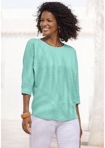 Vivance 3/4-Arm-Shirt 'aus bügelfreier Crêpe-Qualität' blau Gr. 32/34 für Damen. Mit Rundhals. Lässig Geschnitten. Nachhaltig.