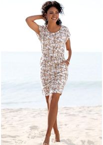 Beach Time BEACHTIME Jerseykleid mehrfarbig Gr. 34 für Damen. Rundhals und Allover-Druck. Figurumspielend. Nachhaltig.