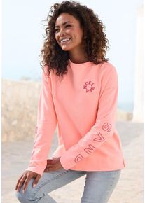 ELBSAND Sweatshirt 'Andra' orange Gr. L (40) für Damen. Rundhals und Logodrucke. Figurumspielend. Nachhaltig.