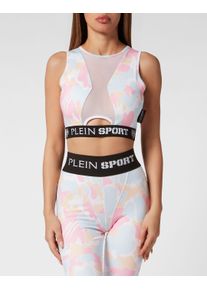 Plein Sport Damen Lauftop "Camouflage"0307, rose, lightblau, Gr. M, Obermaterial: 90% Polyester, 10% Elasthan, Tops
