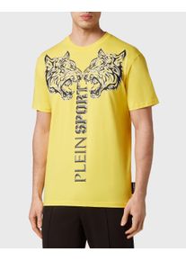 Plein Sport Herren T-Shirt "Tiger"29, gelbfluo, Gr. XXL, Obermaterial: 100% Baumwolle, Shirts