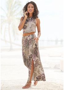 Lascana Maxikleid mehrfarbig Gr. 34 für Damen. Rundhals und Allover-Druck. Figurumspielend. Nachhaltig.