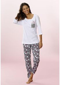 Vivance Dreams Pyjama mehrfarbig Gr. 32/34 für Damen. Mit Rundhals. Bequem. Nachhaltig.