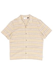 Mazine Striped Linen-Mix Resort Shirt Hemd Herren (Gr XXL |beige)