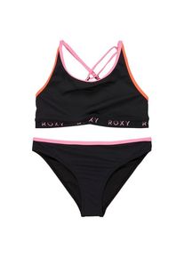 Roxy Colorblock Crop Top Set Bikini Kinder (Gr 7 Years |schwarz)
