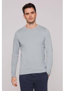 CMPD Herren Rundhalspulloversmokey mint, casual, Gr. 4XL, unifarben, Material: 100% Baumwolle, Pullover, mit Rollsäumen