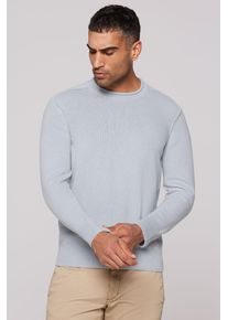 CMPD Herren Rundhalspulloversmokey mint, casual, Gr. M, bestickt, Material: 100% Baumwolle, Pullover, mit Rollkante am Rundhalsausschnitt