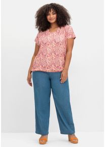 Große Größen Jeans-Culotte in weiter Beinform Gr. 54 blau von sheego für Damen