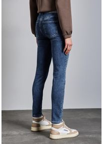 Street One Damen Slim-fit-Jeansmedium blau random, casual, Gr. 36, unifarben, Jeans, 89% Baumwolle, 8% Polyester, 3% Elasthan, Jeans, Middle Waist