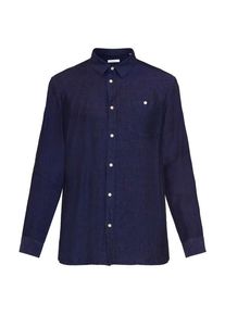 KnowledgeCotton Apparel Regular Linen Shirt Hemd Herren Freizeit (Gr XXL |blau)