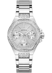 Guess Damen Multifunktionsuhr "ENVY"silberfarben, Armbanduhren, Quarzuhr, Armbanduhr, Damenuhr, Datum, Wochentag, Edelstahlarmband