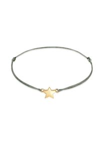 Elli Damen Armband "Stern Astro Symbol Nylon Band 925 Sterling Silber vergoldet", 16cm, ohne Stein, Silber 925 (Sterlingsilber), gold, Silber 925