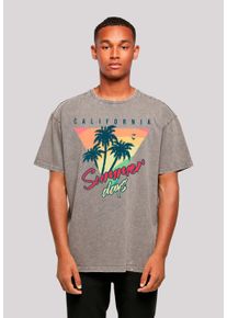 F4NT4STIC Herren T-Shirt "California Palmen Retro", grau, casual, Gr. XS, Obermaterial: 100% Baumwolle, Shirts, Premium Qualität