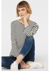 Damen 3/4-Arm-Shirt, weiß, casual, Gr. XXL, SENSES.THE LABEL, gestreift, Material: 87% Viskose, 11% Polyester, 2% Elasthan, Shirts, mit verkürzten