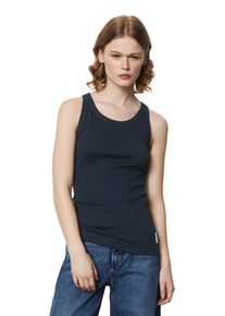 Marc O'Polo Damen T-Shirt "aus Bio-Baumwoll-Stretchjersey", blau, casual, Gr. L, MARC O'POLO DENIM, unifarben, Obermaterial: 94% Baumwolle, 6% Elasthan, Shirts