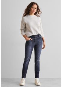 Cecil Damen Gerade Jeans, blau, casual, Gr. 34, unifarben, Web, Jeans, 78% Baumwolle, 20% Polyester, 2% Elasthan, Jeans, 4-Pocket Style