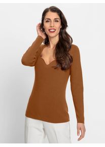 Heine Damen Strickpullover "Pullover", braun, Gr. 48, unifarben, 50% Viskose, 28% Polyester, 22% Polyamid, Pullover
