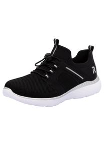 RIEKER SPORT Damen Slip-On Sneaker, Gr. 38, schwarz, Textil, Lederimitat, unifarben, sportlich, Schuhe, Schlupfschuh, Halbschuh, Freizeitsneaker mit