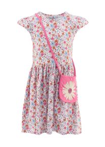 happy girls Mädchen Midikleid, pink, casual, Gr. 98, bedruckt, Jersey, Obermaterial: 95% Baumwolle, 5% Elasthan, Kleider