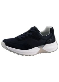 Damen Keilsneaker, Gabor Rollingsoft, Gr. 35, blau, Textil, Ziegenveloursleder, unifarben, sportlich, Schuhe, Freizeitschuh, Halbschuh, Schnürschuh