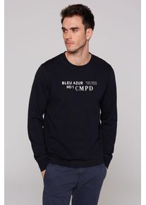 CMPD Herren Sweater, blau, casual, Gr. XXL, bedruckt, Material: 100% Baumwolle, Sweatshirts, aus Baumwolle