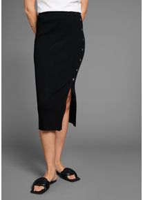 HECHTER PARIS Damen Strickrock, schwarz, feminin, Gr. 34, unifarben, Rippstrick, Obermaterial: 70% Viskose, 30% Polyamid, Röcke, mit modischer
