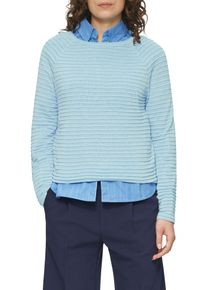 QS Damen Strickpullover, blau, casual, Gr. XS, Strick, Obermaterial: 65% Polyester, 35% Viskose, Pullover, mit Strukturmuster