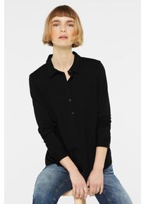 Damen Langarmbluse, schwarz, casual, Gr. M, SENSES.THE LABEL, unifarben, Material: 97% Viskose, 3% Elasthan, Blusen, mit Elasthan-Anteil