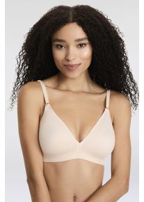 Triumph Damen Bügelloser BH "Micro Fun N", Gr. 70, beige, Microtouch, Obermaterial: 82% Polyamid, 18% Elasthan (LYCRA), unifarben, leicht glänzend,
