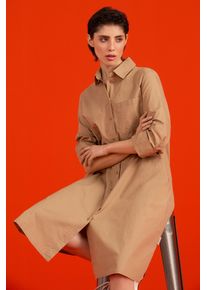 Damen Sommerkleid, beige, casual, Gr. XXL, SENSES.THE LABEL, unifarben, Material: 100% Baumwolle, Kleider, aus Baumwolle