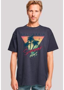 F4NT4STIC Herren T-Shirt "California Palmen Retro", blau, casual, Gr. 5XL, Obermaterial: 100% Baumwolle, Shirts, Premium Qualität