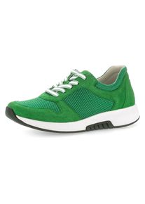 Damen Keilsneaker, Gabor Rollingsoft, Gr. 38, grün, Ziegenveloursleder, Textil, unifarben, sportlich, Schuhe, Freizeitschuh, Halbschuh, Schnürschuh