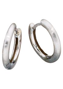 Jobo Damen Paar Creolen, Platin 950, grau, Platin 950, Ohrringe, rund 950 Platin