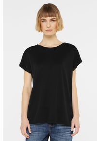 Damen Rundhalsshirt, schwarz, casual, Gr. XS, SENSES.THE LABEL, unifarben, Material: 70% Modal, 30% Polyester, Shirts, mit Necktape