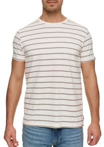 INDICODE Herren Rundhalsshirt "INRima", blau, modisch, Gr. M, gestreift, Single Jersey, Obermaterial: 100% Baumwolle, Shirts