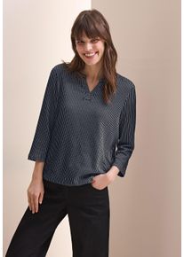 Cecil Damen 3/4-Arm-Shirt, blau, casual, Gr. S, gestreift, Jersey, Obermaterial: 67% Baumwolle, 33% Polyester, Shirts, im Tunika-Look, mit