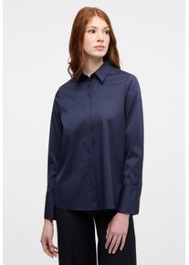 Eterna Damen Hemdbluse "LOOSE FIT", blau, modisch, Gr. 36, 79% cotton, 3% Elasthan, 18% Polyamid, Blusen, EASY IRON (bügelleicht)