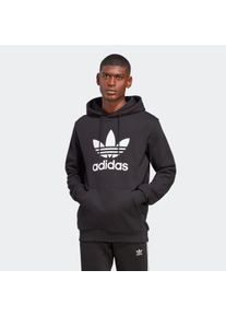 Herren Kapuzensweatshirt "ADICOLOR CLASSICS TREFOIL HOODIE", schwarz, sportlich, Gr. S, adidas originals, Obermaterial: 100% Baumwolle, Sweatshirts