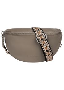 Bruno Banani Damen Gürteltasche, grau, Leder, unifarben, leicht glänzend, Taschen, echt Leder